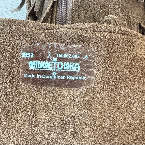 MINNETONKA 5 Layer Fringe Boots Size 7 BROWN - Picture 10 of 10